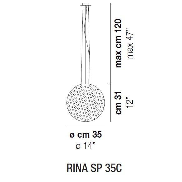 Подвесной светильник Vistosi Rina SP 35C E27 BC/MU NI