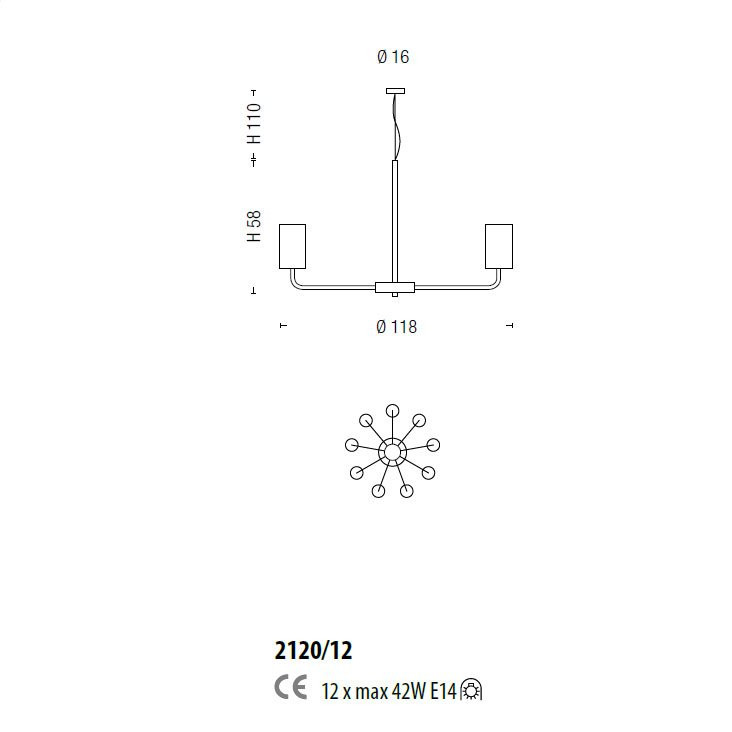 Люстра Sylcom Can Can 2120/12 FU