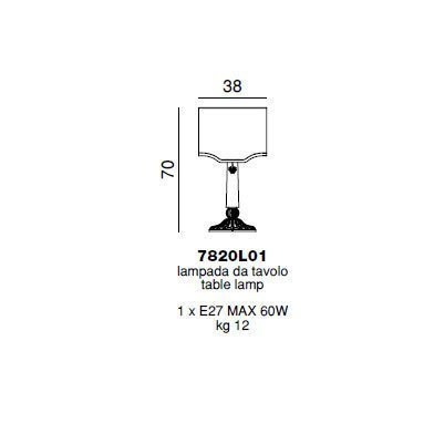 Настольная лампа Beby Group Pure 7820L01 Gold Orange Sicily 057 - vintage rose