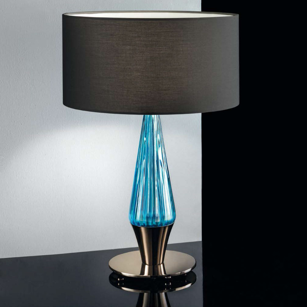 Настольная лампа Euroluce Argo LG1 nickel Aquamarine