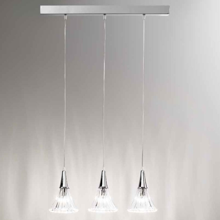 Подвесной светильник Renzo Del Ventisette Ohlala BIN14490/3 DEC. cromo CRISTALLO TRASPARENTE