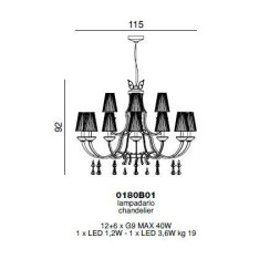 Люстра Beby Prestige 0180B01 Chrome 024 Half Cut Plaque