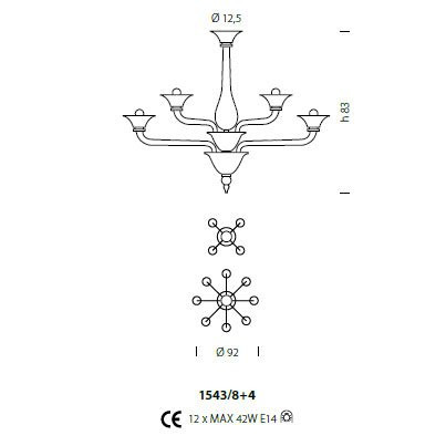 Люстра Sylcom Corner 1543/8+4 K BLDEN.DEN