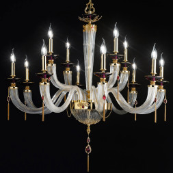 Люстра Euroluce Julienne L8+4 Gold Clear