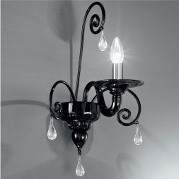 Бра Vetri Lamp 1185/A1 Nero/Gocce cristallo