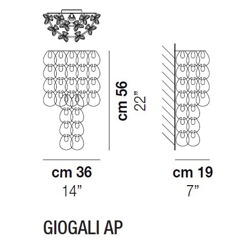 Настенный светильник Vistosi Giogali AP E14 CR/TR CR