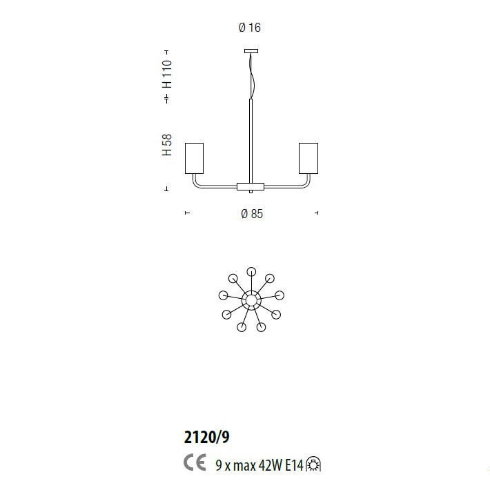 Люстра Sylcom Can Can 2120/9 BL