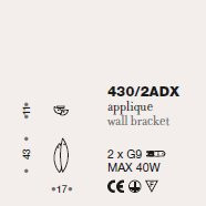 Настенный светильник IDL Paradise 430/2ADX Chrome Aquamarine