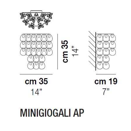 Настенный светильник Vistosi MINIGIOGALI AP E14 CR/TR CR