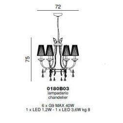 Люстра Beby Prestige 0180B03 Chrome 024 Cut Plaque