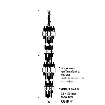 Подвесной светильник IDL Crystalline 493/16+16 white