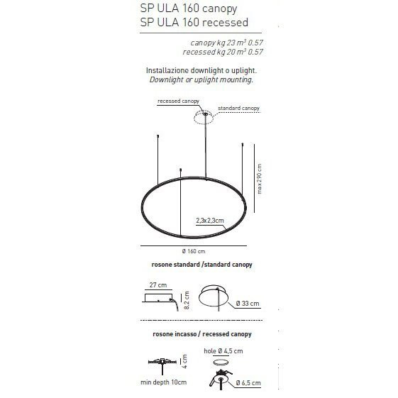 Подвесной светильник Axo Light U-Light SP ULA 160 LED RU XX 