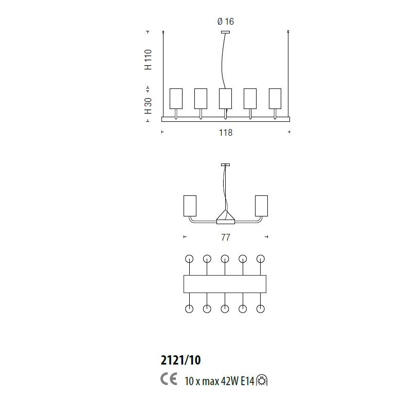 Люстра Sylcom Can Can 2121/10 FU
