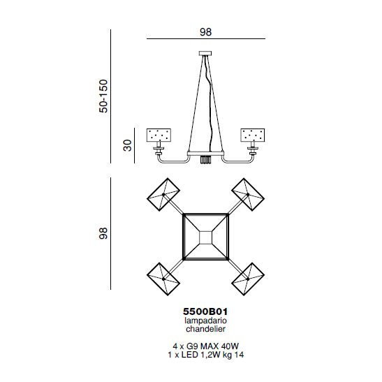 Люстра Beby Group Crystal dream 5500B01 Chrome White Swarovski