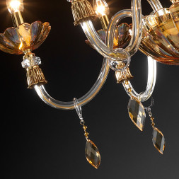 Люстра Euroluce Bloom L6 Gold Amber