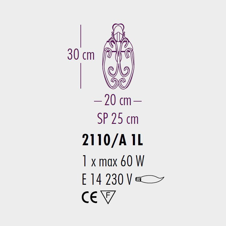 Бра Bellart Gemini 2110/A1L 05/V01