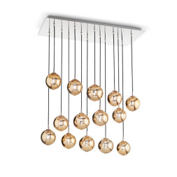 Подвесной светильник Renzo Del Ventisette Ohlala L14555/14 RETT DEC. cromo SFERE ORO