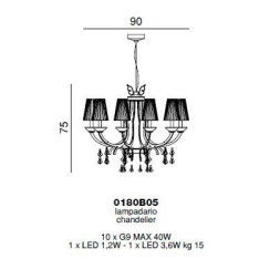 Люстра Beby Group Prestige 0180B05 Light gold 024 Trasparent Half Cut Crystal