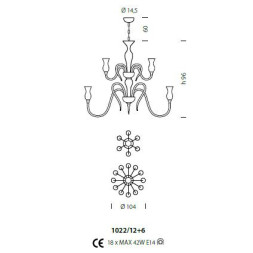 Люстра Sylcom Teodato 1022/12+6 D D.A