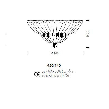 Потолочный светильник Sylcom Manin 420/140 AMT