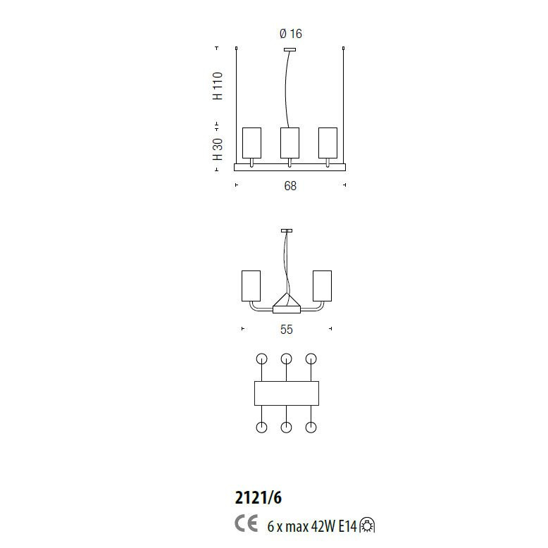 Люстра Sylcom Can Can 2121/6 CR.BIA