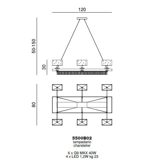 Люстра Beby Group Crystal dream 5500B02 Chrome White Swarovski