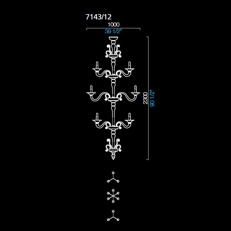 Люстра Barovier&amp;Toso Torpedo Taif 7143/12/LQ
