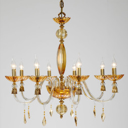 Люстра Euroluce Bloom L8 Gold Amber