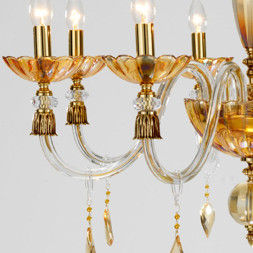 Люстра Euroluce Bloom L8 Gold Amber