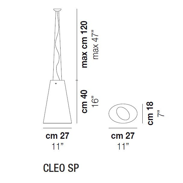 Подвесной светильник Vistosi Cleo SP E27 BC NI