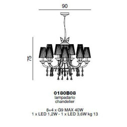 Люстра Beby Group Prestige 0180B08 Chrome 024 Half Cut Plaque