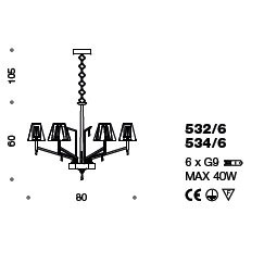 Люстра IDL Prestige 532/6 pure steel