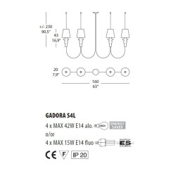 Подвесной светильник Morosini Evi Style Gadora S4L ES0604SO04GTAL