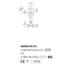 Подвесной светильник Evi Style Gadora Chic SO3 ES0620SO22ORAL