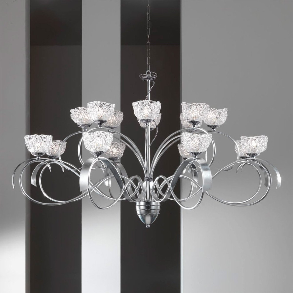 Люстра Masca Artica 1864/16 Argento nero / Glass 577