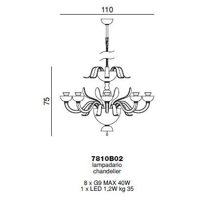 Люстра Beby Garden Party 7810B02 Gold Fuchsia Venice Swarovski Plaque