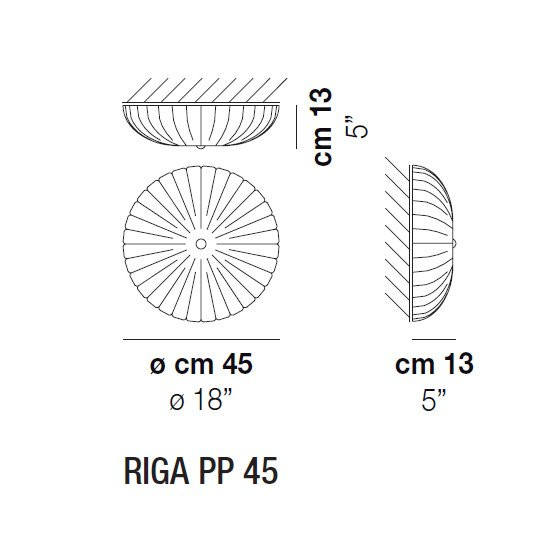 Потолочный светильник Vistosi Riga PP 45 E27 CR/GA OR