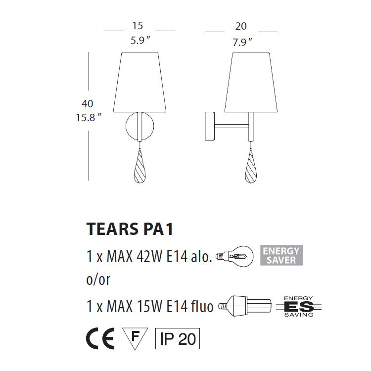 Бра Evi Style Tears PA1 ES0120PA22NEAL