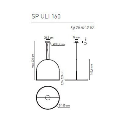 Подвесной светильник Axo Light U-Light SP ULI 160 LED AN XX 