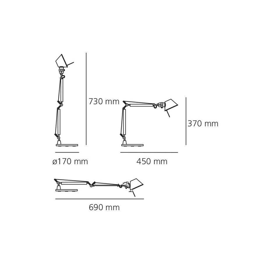 Настольная лампа Artemide Tolomeo micro led aluminium A011900