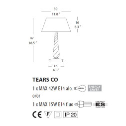 Настольная лампа Evi Style Tears CO ES0120CO04BIAL