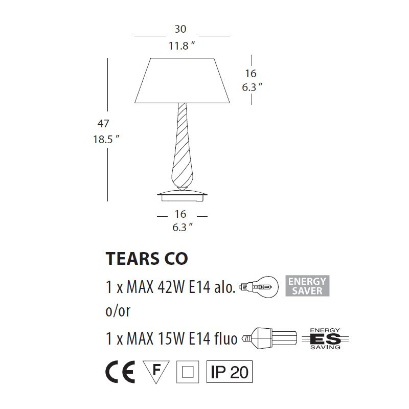Настольная лампа Evi Style Tears CO ES0120CO04BIAL
