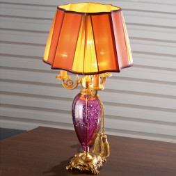 Настольная лампа Euroluce Lady LG3+1 gold Amethyst