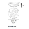 Потолочный светильник Vistosi Riga PL 60 E27 CR/GA OR
