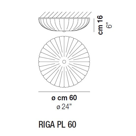 Потолочный светильник Vistosi Riga PL 60 E27 CR/GA OR