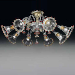 Потолочная люстра Vetri Lamp 923/8PL Cristallo/Oro 24 Kt./Rosso
