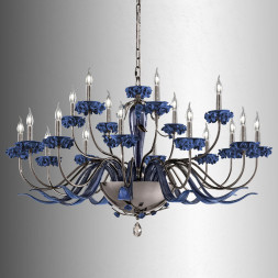 Люстра Euroluce Bora L12+6 Nichel Blue