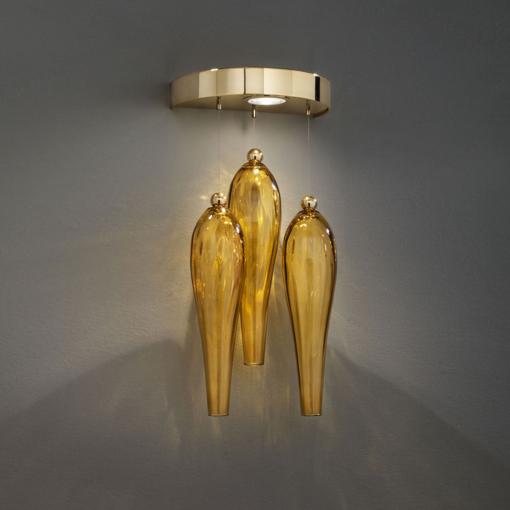 Настенный светильник Euroluce Abstract AP1/3 gold Amber
