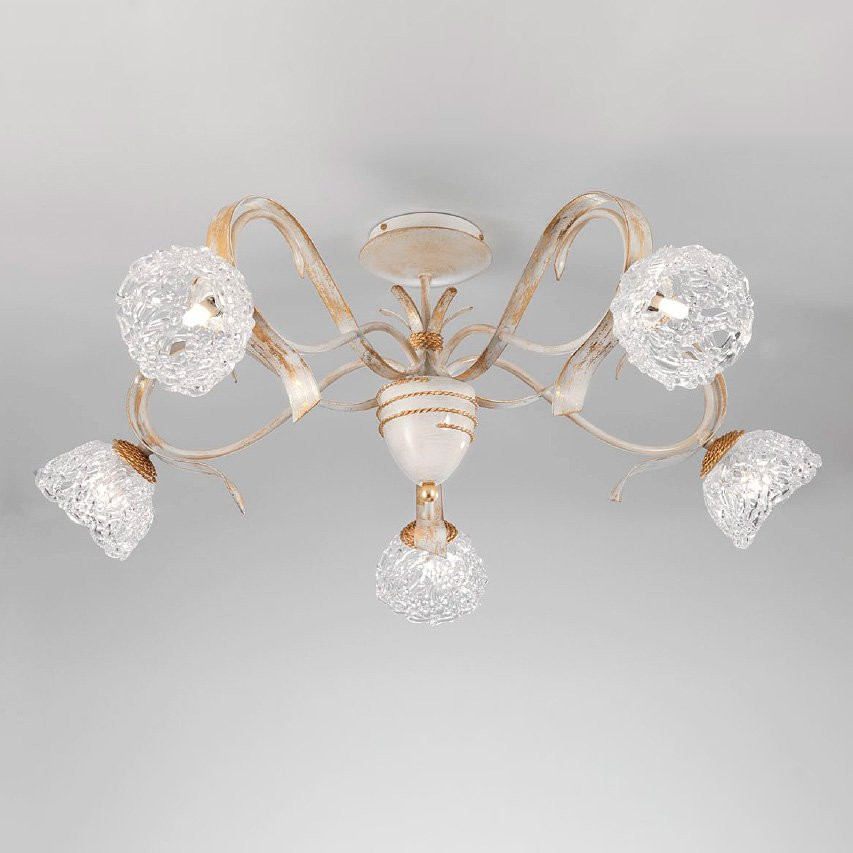 Потолочная люстра Masca Artica 1864/5PL Bianco oro / Glass 577