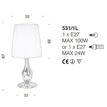 Настольная лампа IDL Glamour 531/1L coppery ivory